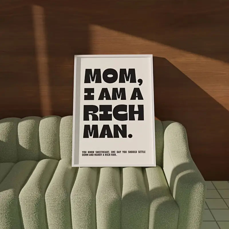 "MOM, I AM A RICH MAN" Canvas Print - HUS & CO.