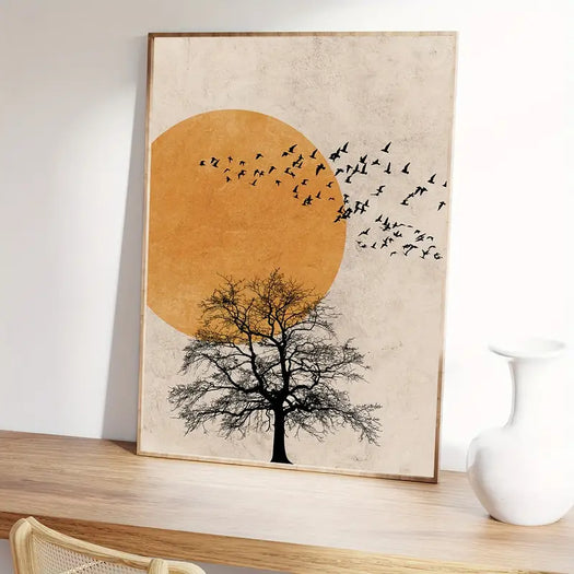 Tree Birds Silhouette Canvas Print - HUS & CO.