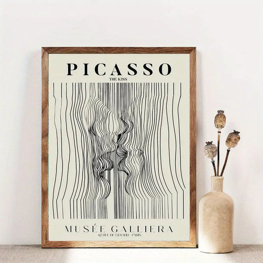 Neutral Picasso "The Kiss" Line Canvas Poster (Copy) - HUS & CO.