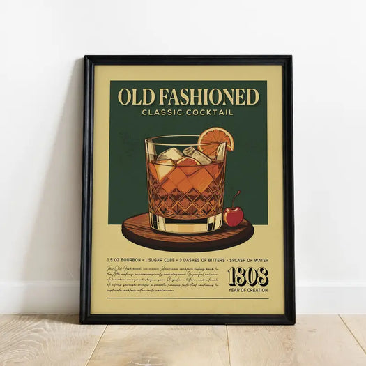 Retro Old Fashioned Cocktail Canvas Print - HUS & CO.