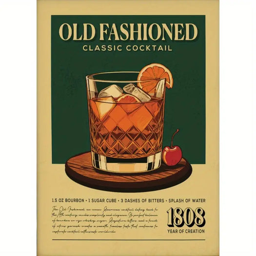 Retro Old Fashioned Cocktail Canvas Print - HUS & CO.