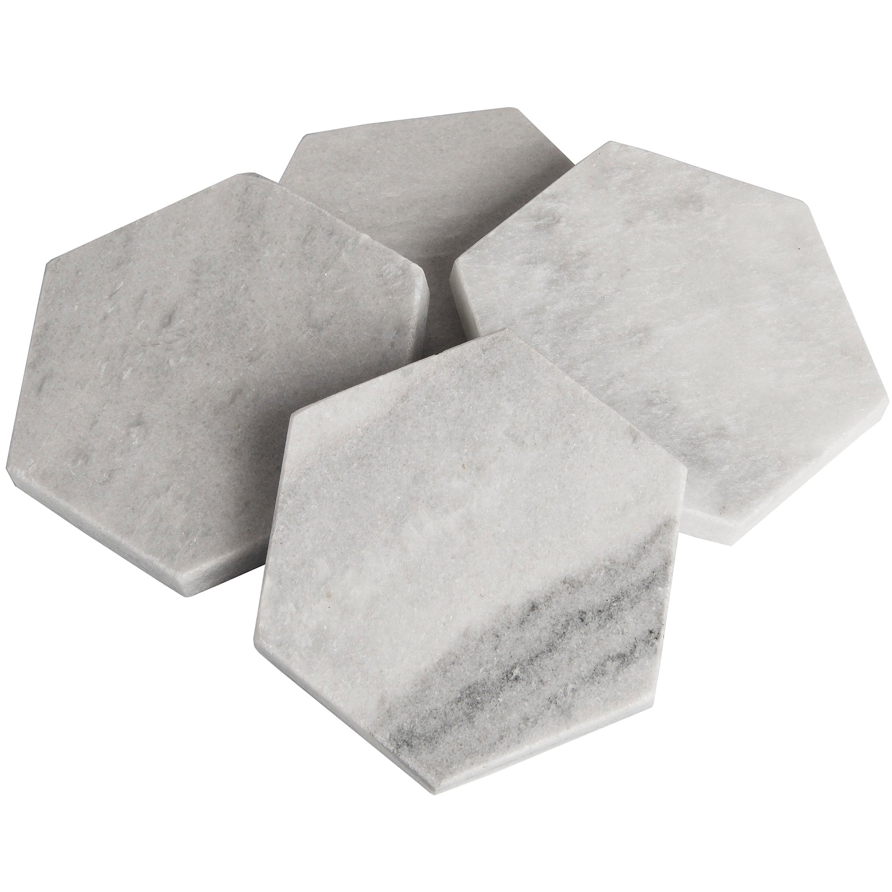 Grey Marble Hexagonal Coasters - hus & co.