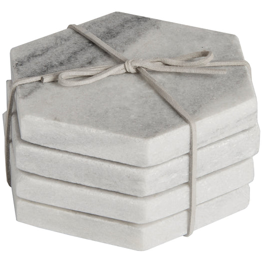 Grey Marble Hexagonal Coasters - hus & co.