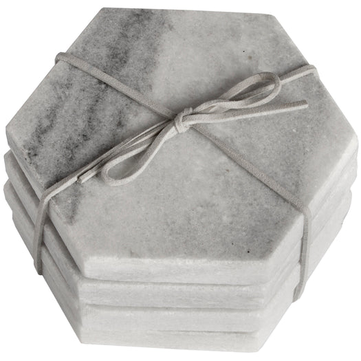 Grey Marble Hexagonal Coasters - hus & co.