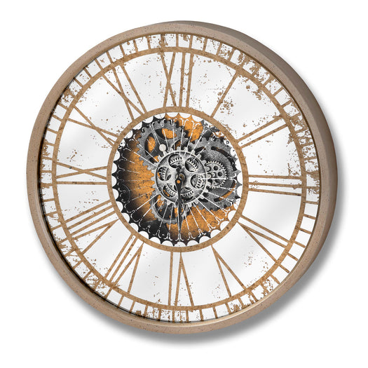 Mirrored Round Clock with Moving Mechanism - hus & co.