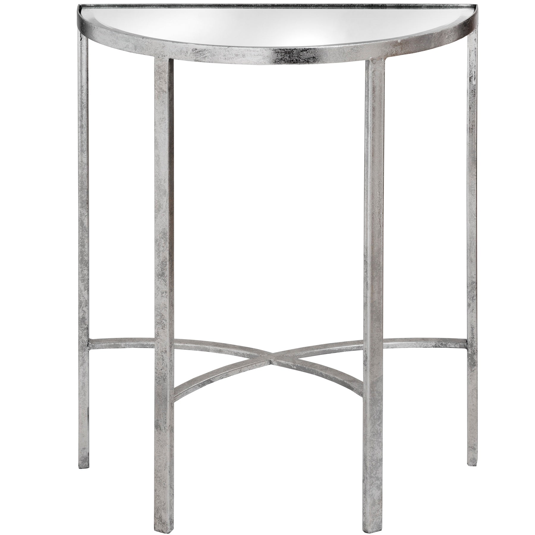 Mirrored Silver Half Moon Console Table - HUS & CO.