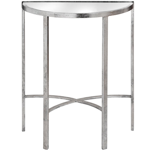 Mirrored Silver Half Moon Console Table - HUS & CO.