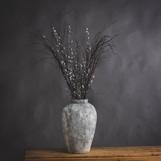 Aged Stone Tall Ceramic Vase - hus & co.