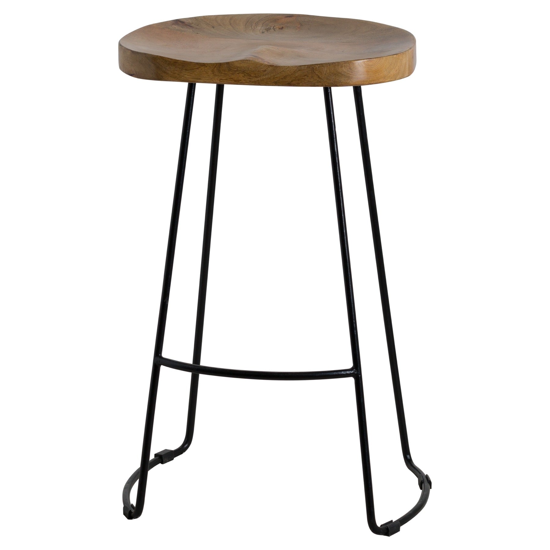 Franklin Hardwood Shaped Barstool - hus & co.