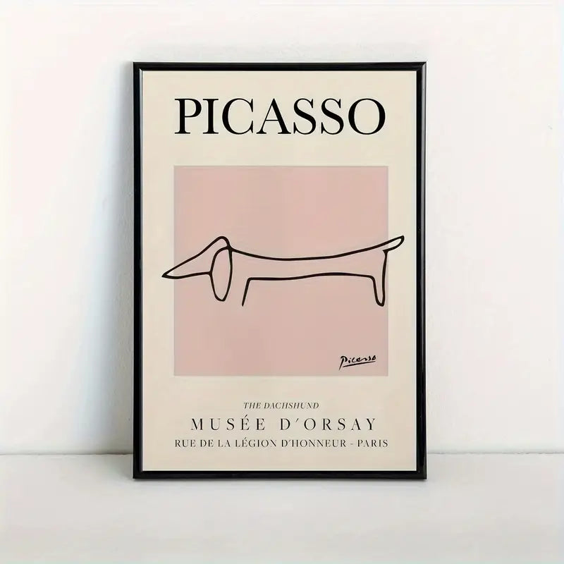 Retro Picasso Sausage Dog Canvas Poster - HUS & CO.