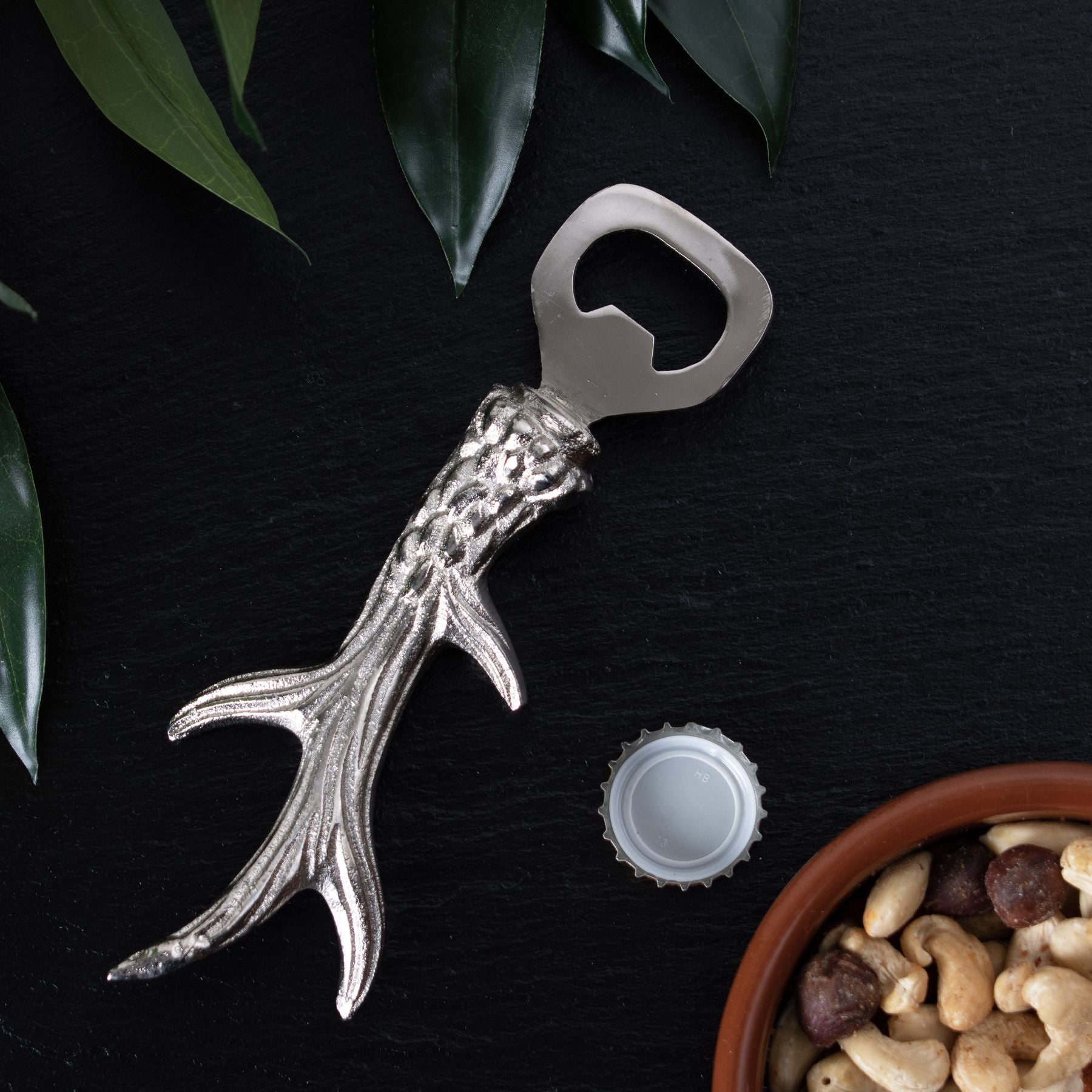 Silver Nickel Antler Bottle Opener - HUS & CO.