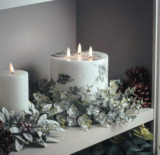 Luxe Collection Natural Glow 6x6 Marble Effect LED Candle - hus & co.