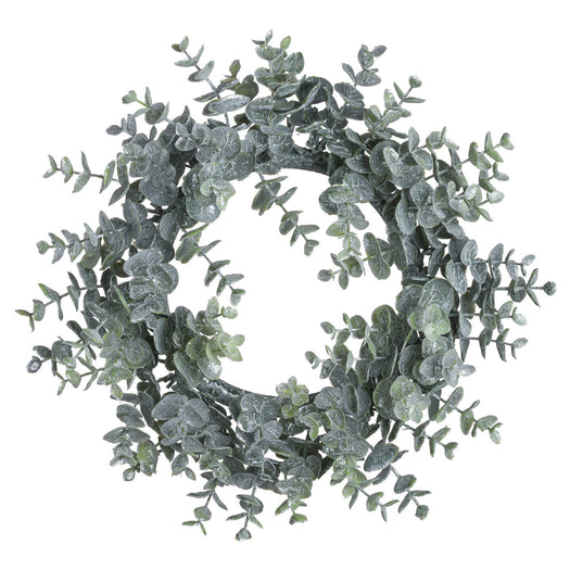 Large Frosted Eucalyptus Candle Wreath - hus & co.