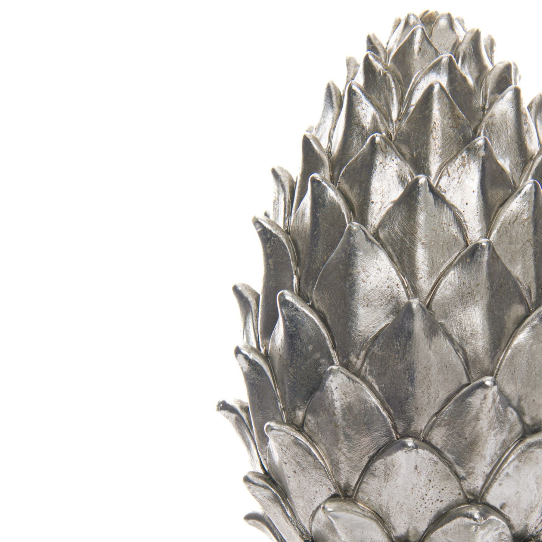 Tall Large Silver Pinecone Finial - hus & co.