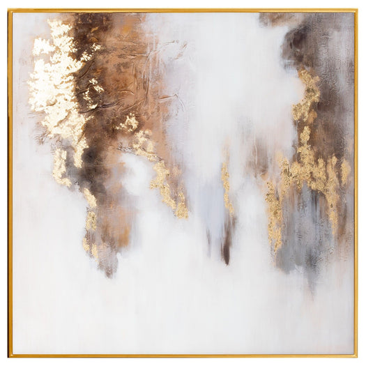 Metallic Soft Abstract Glass Image In Gold Frame - hus & co.