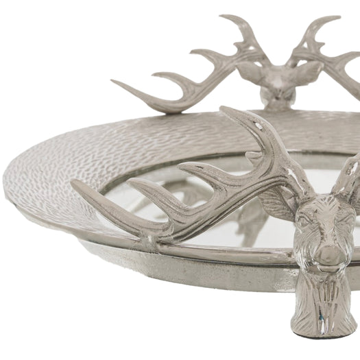 Large Mirrored Tray With Stag Heads - hus & co.