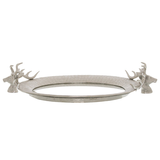 Large Mirrored Tray With Stag Heads - hus & co.