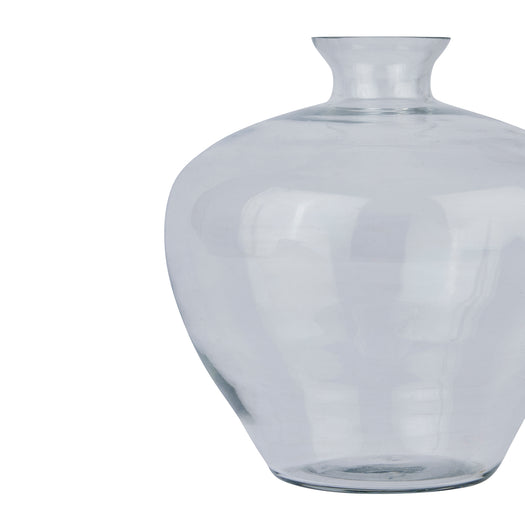 Clear Glass Squat Stem Vase - hus & co.