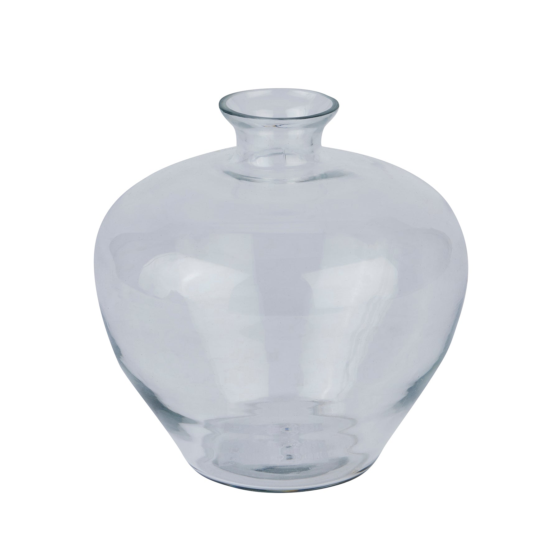 Clear Glass Squat Stem Vase - hus & co.