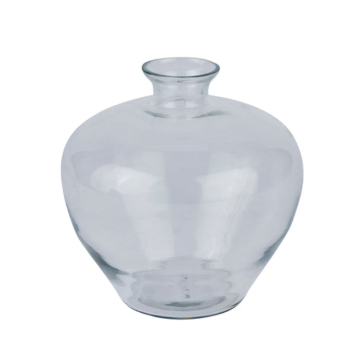 Clear Glass Squat Stem Vase - hus & co.