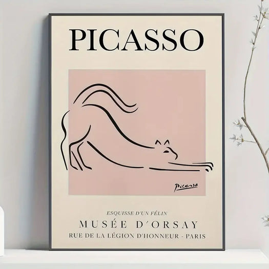 Pink Picasso Cat Canvas Print - HUS & CO.