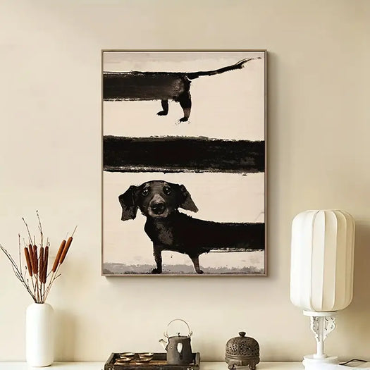 Dachshund Oil Canvas Poster - HUS & CO.