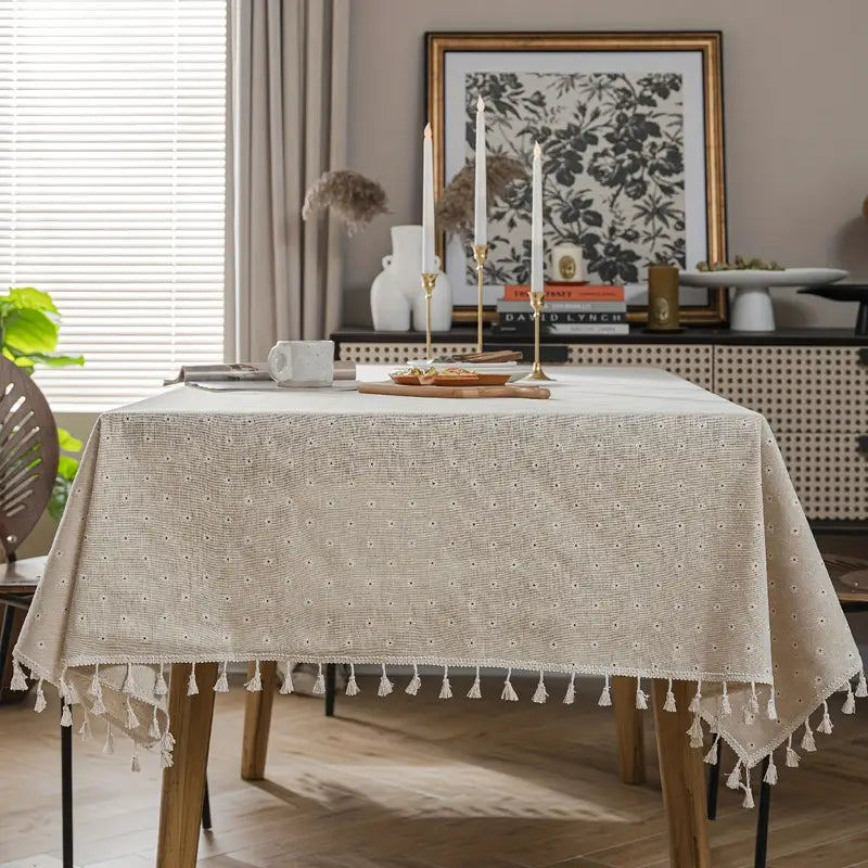 Farmhouse Linen Chrysanthemum Tablecloth - HUS & CO.