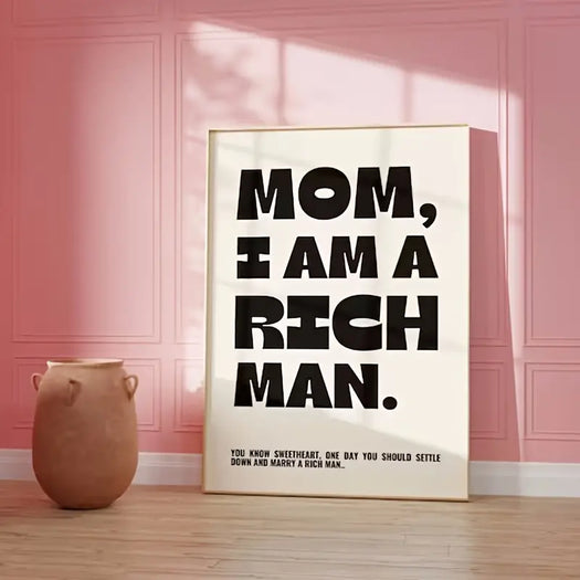 "MOM, I AM A RICH MAN" Canvas Print - HUS & CO.