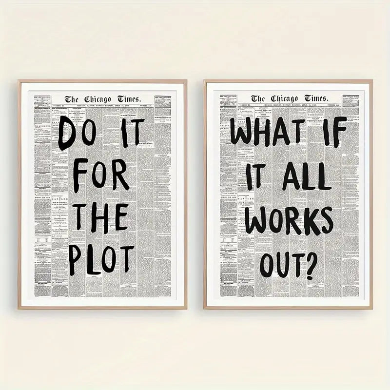 Set of 2 Retro Slogan Canvas Prints - HUS & CO.