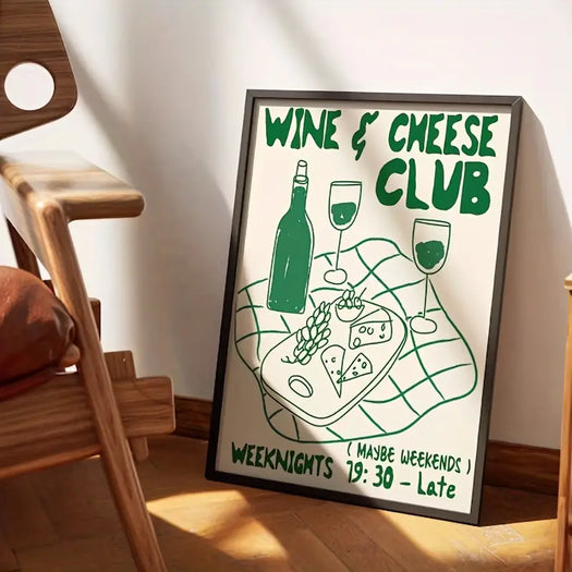 Wine & Cheese Club Canvas Poster - HUS & CO.