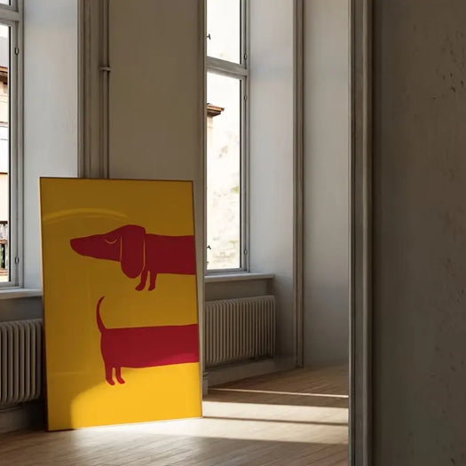 Retro Dachshund Canvas Print - HUS & CO.