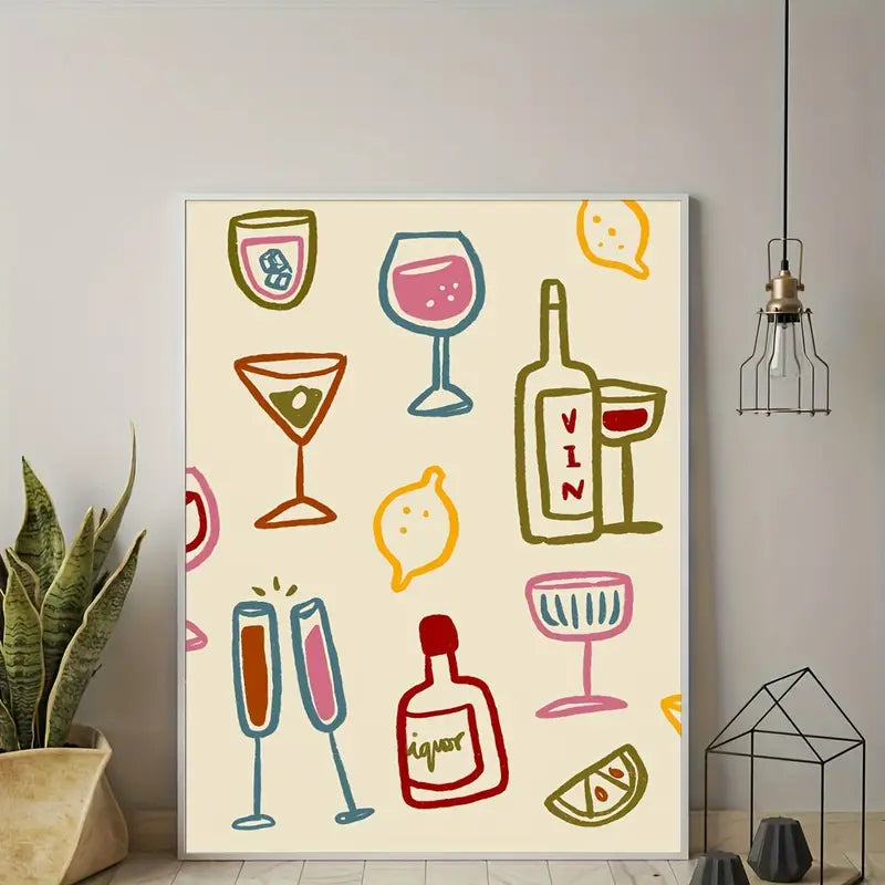 Vintage Colourful Bar Canvas Print - HUS & CO.