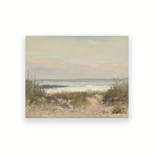 Vintage Coastal Landscape Oil Canvas Print - HUS & CO.