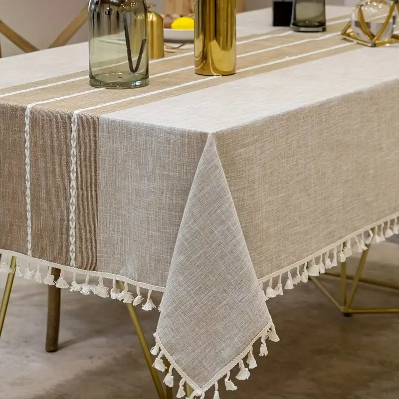 Rustic Tassel Tablecloth - HUS & CO.