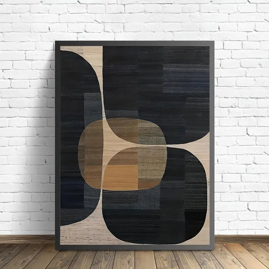 Modern Black Geometric Canvas Print - HUS & CO.