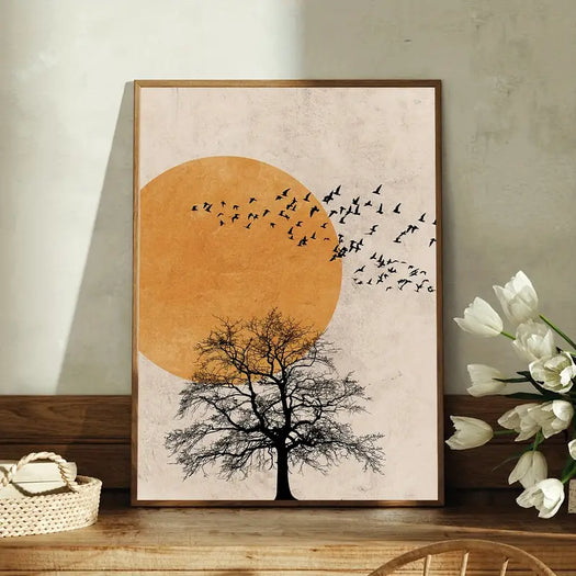 Tree Birds Silhouette Canvas Print - HUS & CO.