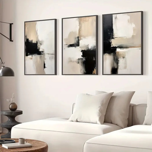 Set of 3 Contemporary Abstract Art Canvas Posters - HUS & CO.