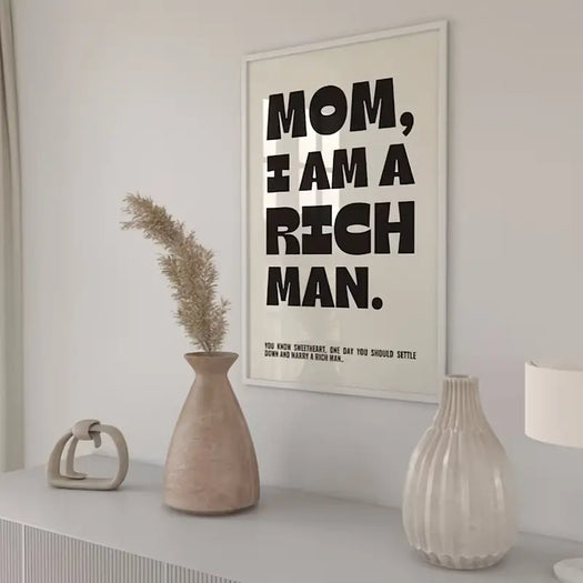 "MOM, I AM A RICH MAN" Canvas Print - HUS & CO.