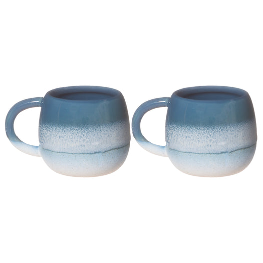 Mojave Glaze Espresso Blue Mug - Set Of 2 - hus & co.