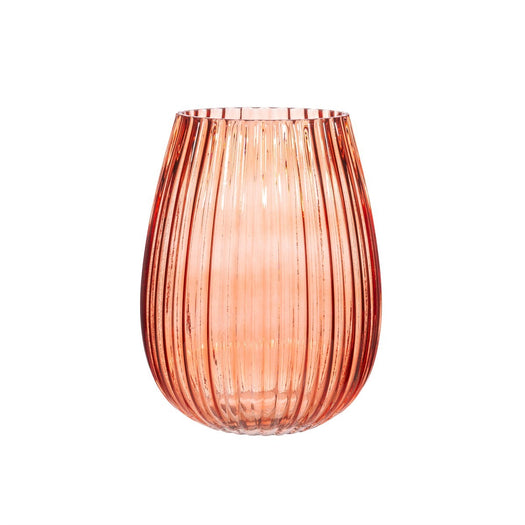 Fluted Glass Vase Amber - hus & co.