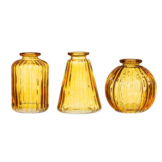 Yellow Glass Bud Vases - Set Of 3 - hus & co.