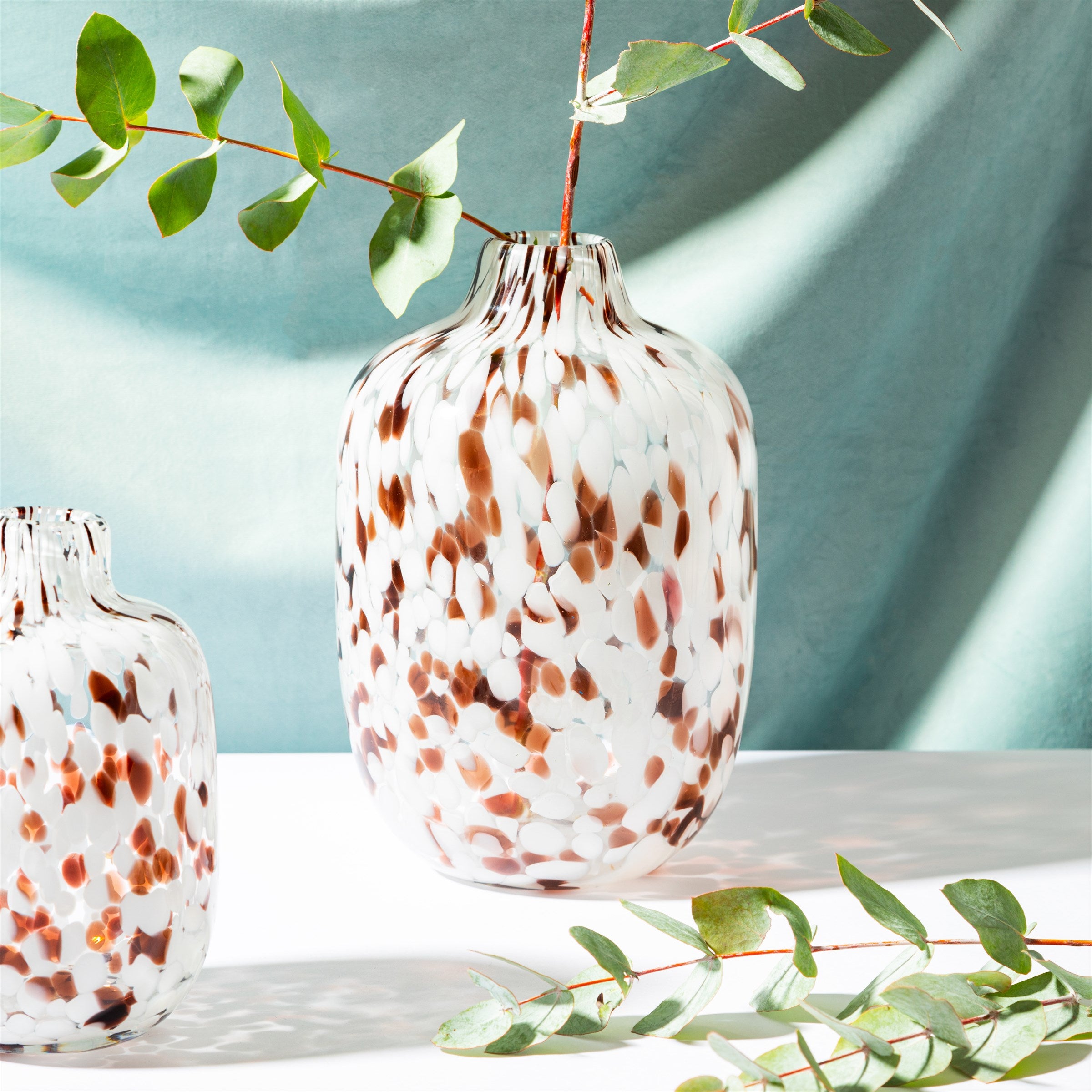 Large Brown Speckled Glass Vase - hus & co.