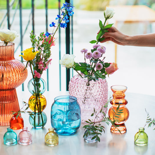 Pink Glass Bobble Vase - hus & co.