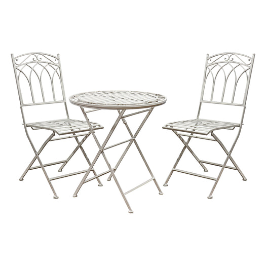 Burano Outdoor Bistro Set - Distressed White - HUS & CO.