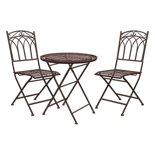 Burano Outdoor Bistro Set - Distressed Brown - HUS & CO.