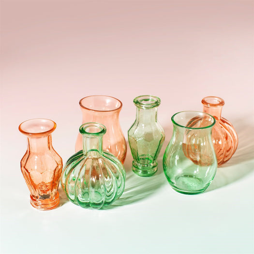 Recycled Glass Vintage Bud Vase Pale Pink - Set Of 3 - hus & co.