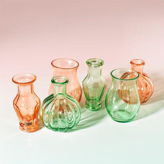 Recycled Glass Vintage Bud Vase Pale Green - Set Of 3 - hus & co.