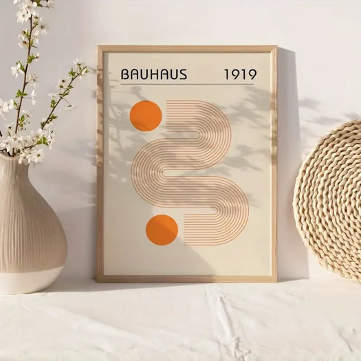 Set of 3 Orange Bauhaus Canvas Prints - HUS & CO.