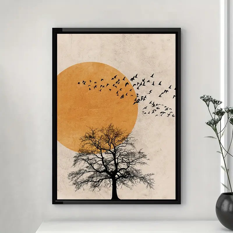 Tree Birds Silhouette Canvas Print - HUS & CO.