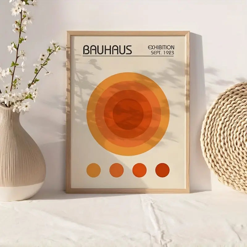 Set of 3 Orange Bauhaus Canvas Prints - HUS & CO.